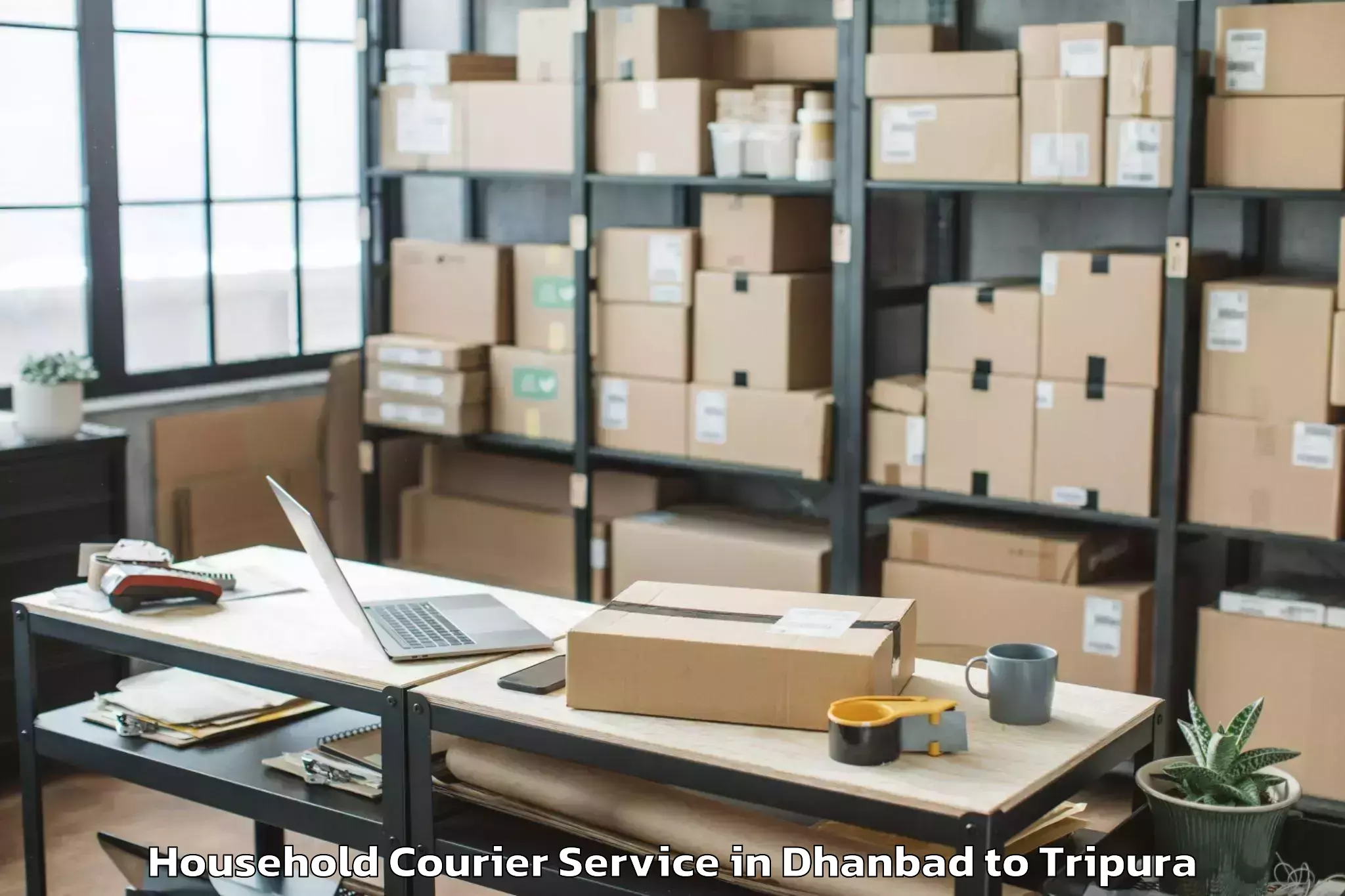 Book Dhanbad to Melaghar Household Courier Online